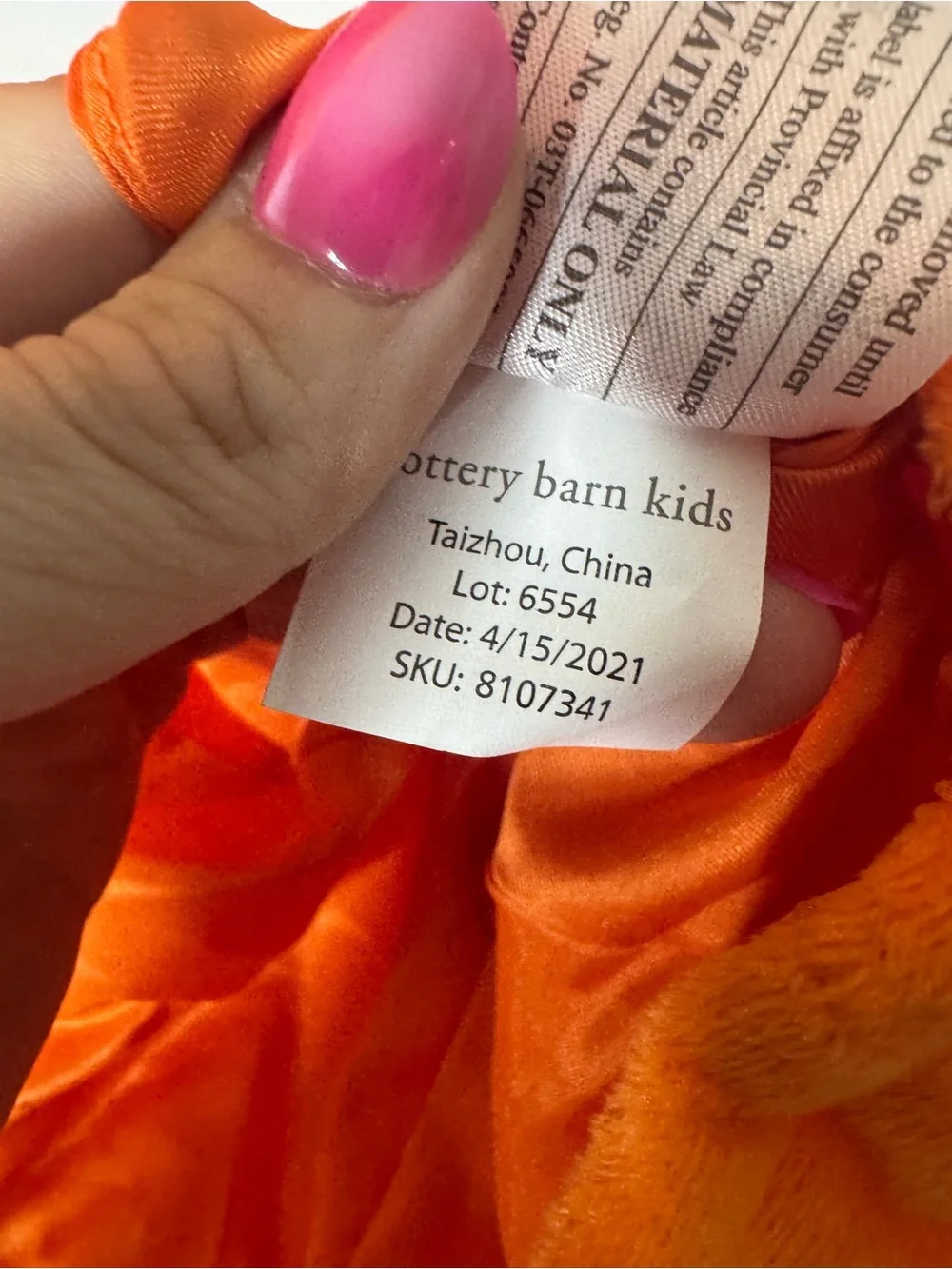 Pottery Bark Kids Glow-in-the-Dark Pumpkin Halloween Costume 4-6 - Picture 7 of 9